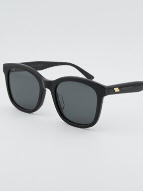 Bottega Veneta BV1080SK 001 Unisex Sunglasses Black Square Frame, Grey Lenses